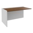 Banque d'accueil Module de départ bas OLA - L142,5 x H75,5 x P82,5 cm - structure blanc perle, plateau noyer