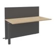 Banque d'accueil Module suivant haut OLA - L140 x H112 x P82,5 cm - structure carbone, plateau chêne clair