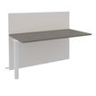 Banque d'accueil Module suivant haut OLA - L120 x H112 x P82,5 cm - structure blanc perle, plateau chêne gris