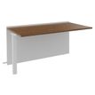 Banque d'accueil Module suivant bas OLA - L80 x H75,5 x P82,5 cm - structure blanc perle, plateau noyer