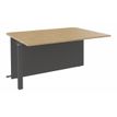 Banque d'accueil Module intermédiaire PMR OLA - L140 x H72,5 x P115 cm - structure carbone, plateau chêne clair