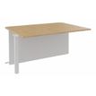 Banque d'accueil Module intermédiaire PMR OLA - L140 x H72,5 x P115 cm - structure blanc perle, plateau chêne clair