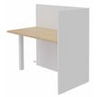 Banque d'accueil Retour direct haut OLA - L82,5 x H112 x P62,5 cm - structure blanc perle, plateau chêne clair