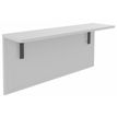 Tablette pour banque d'accueil OLA - réglable en hauteur - L140 x P30 cm - equerre carbone (A positionner sur module haut ou retour direct haut) - blanc perle