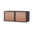 Réhausse pour armoire à rideaux métalliques - L120 x P43 x H43 cm - anthracite/imitation merisier