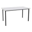Table de réunion Rectangulaire - 120 x 60 cm - Pieds carrés anthracite - blanc perle