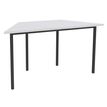 Table de réunion Trapèze - 140 x 70 cm - Pieds carrés anthracite - Blanc perle
