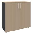 2012348123356-Armoire mi-haute IDRA/DUAL -  L80 x H102 x P47 - 2 portes - 2 tablettes métal DS - Corps anthracite - Portes et de--0