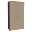 Armoire haute EXPRIM/LOFTER/LEVEL - H180 x L80 x P47 - 2 portes - Corps Anthracite - Dessus et portes imitation Chêne clair