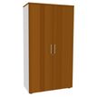 0404000124160-Armoire haute IRIS - H180 x L80 x P47 - 2 portes - Corps Blanc perle - Dessus et portes imitation Meris--0