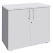 Armoire basse IDRA/DUAL - H72 x L80 x P47 - 2 portes - Corps alu - Dessus et portes Blanc perle