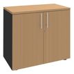 3253310146808-Armoire basse IDRA/DUAL - H72 x L80 x P47 - 2 portes - Corps anthracite - Dessus et portes imitation H