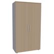 Armoire haute IDRA/DUAL - H180 x L80 x P47 - 2 portes - Corps alu - Portes et dessus imitation Chêne Clair