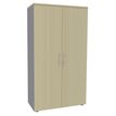 Armoire haute IDRA/DUAL - H180 x L80 x P47 - 2 portes - Corps alu - Portes et dessus imitation Erable