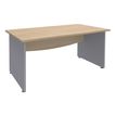 Bureau droit DUAL - L160 - Pieds Alu - plateau imitation Chêne clair