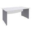 Bureau droit DUAL - L160 - Pieds Alu - plateau blanc