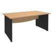 Bureau droit DUAL - L180 - Pieds Anthracite - plateau imitation Hêtre