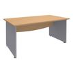 Bureau droit DUAL - L160 - Pieds Alu - plateau imitation Hêtre