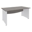 Bureau droit DUAL - L120 - Pieds blanc - plateau imitation Chêne gris