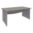 Bureau droit DUAL - L160 - Pieds Alu - plateau imitation Chêne gris