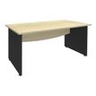 Bureau droit DUAL - L180 - Pieds Anthracite - plateau imitation Erable