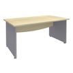 Bureau droit DUAL - L160 - Pieds Alu - plateau imitation Erable