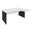 Bureau compact à droite DUAL - L160 cm - Pieds Anthracite - plateau blanc (Pieds de renfort ou caisson bout de bureau obligatoire à rajouter - non inclus)
