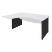 Bureau compact à gauche DUAL - L180 cm - Pieds Anthracite - plateau blanc (Pieds de renfort ou caisson bout de bureau obligatoire à rajouter - non inclus)