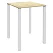 3253310166318-Table Lounge 4 pieds - L80xH105xP80 cm - Pied blanc - plateau imitation érable--0