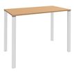 3253310165878-Table Lounge - L120xH105xP60 cm - 4 Pieds blancs - plateau imitation hêtre--0