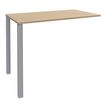 3253310158597-Table Lounge - L140xH105xP60 cm - 2 Pieds alu - plateau imitation chêne clair--0