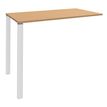 3253310166677-Table Lounge 2 Pieds - L120xH105xP80 cm - Pieds blanc - plateau imitation hêtre--0