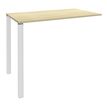 Table Lounge 2 Pieds - L120xH105xP80 cm - Pieds blanc - plateau imitation érable