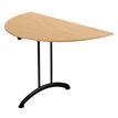 3700245512111-Table de réunion pliante - demi-ronde - L140 x H74 x P70 cm - imitation hêtre/noir--0