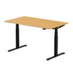 Bureau électrique UGO - L140x80cm - pieds noirs - plateau chêne massif