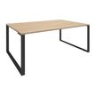 Bureau LOFTER Manager - L180 x P100 x H72,5 cm - sans console - pieds carbone - plateau imitation chêne clair