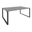 Bureau LOFTER Manager - L180 x P100 x H72,5 cm - sans console - pieds carbone - plateau imitation chêne gris