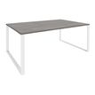 3253310167513-Bureau LOFTER Manager - L180 x P100 x H72,5 cm - sans console - pieds blanc - plateau imitation chêne --0