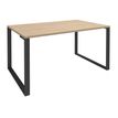 Bureau droit LOFTER - L120 cm - Plateau imitation chêne clair - pied Carbone