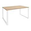 0404000122654-Bureau droit LOFTER - L120 cm - Plateau imitation chêne clair - pied Blanc--0
