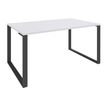 Bureau droit LOFTER - L80 cm - Plateau Blanc - pied Carbone