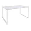 Bureau droit LOFTER - L120 cm - Plateau Blanc - pied Blanc
