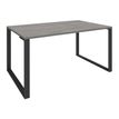 Bureau droit LOFTER - L80 cm - Plateau imitation chêne gris - pied Carbone