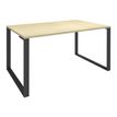 Bureau droit LOFTER - L80 cm - Plateau imitation Erable - pied Carbone