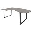 Bureau LOFTER Manager arrondi -  retour à gauche - L200 cm - Plateau imitation chêne gris - Pied carbone (Pieds de renfort obligatoire à rajouter - non inclus)