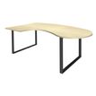 Bureau LOFTER Manager arrondi -  retour à gauche - L200 cm - Plateau imitation Erable - Pied carbone (Pieds de renfort obligatoire à rajouter - non inclus)