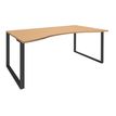 Bureau vague symétrique LOFTER - L180 cm - Plateau imitation Hêtre - pied Carbone
