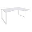 0404000123392-Bureau compact LOFTER - L180 cm - Retour à droite - Plateau Blanc - pied Blanc - (pied de renfort obligatoire à rajou--0