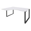 Bureau compact LOFTER - L180 cm - Retour à gauche - Plateau Blanc - pied Carbone - (pied de renfort obligatoire à rajouter - non inclus)