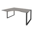 Bureau compact LOFTER - L180 cm - Retour à gauche - Plateau imitation chêne gris - pied Carbone - (pied de renfort obligatoire à rajouter - non inclus)